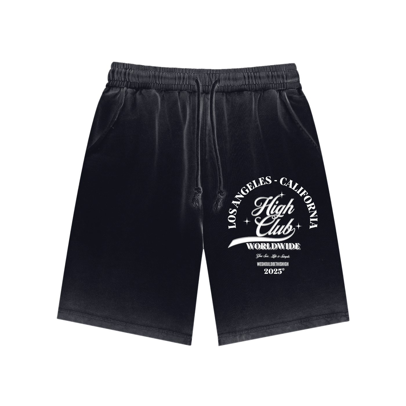 Los Angeles "High Club" - Reverse Dyed Black Sweatshorts