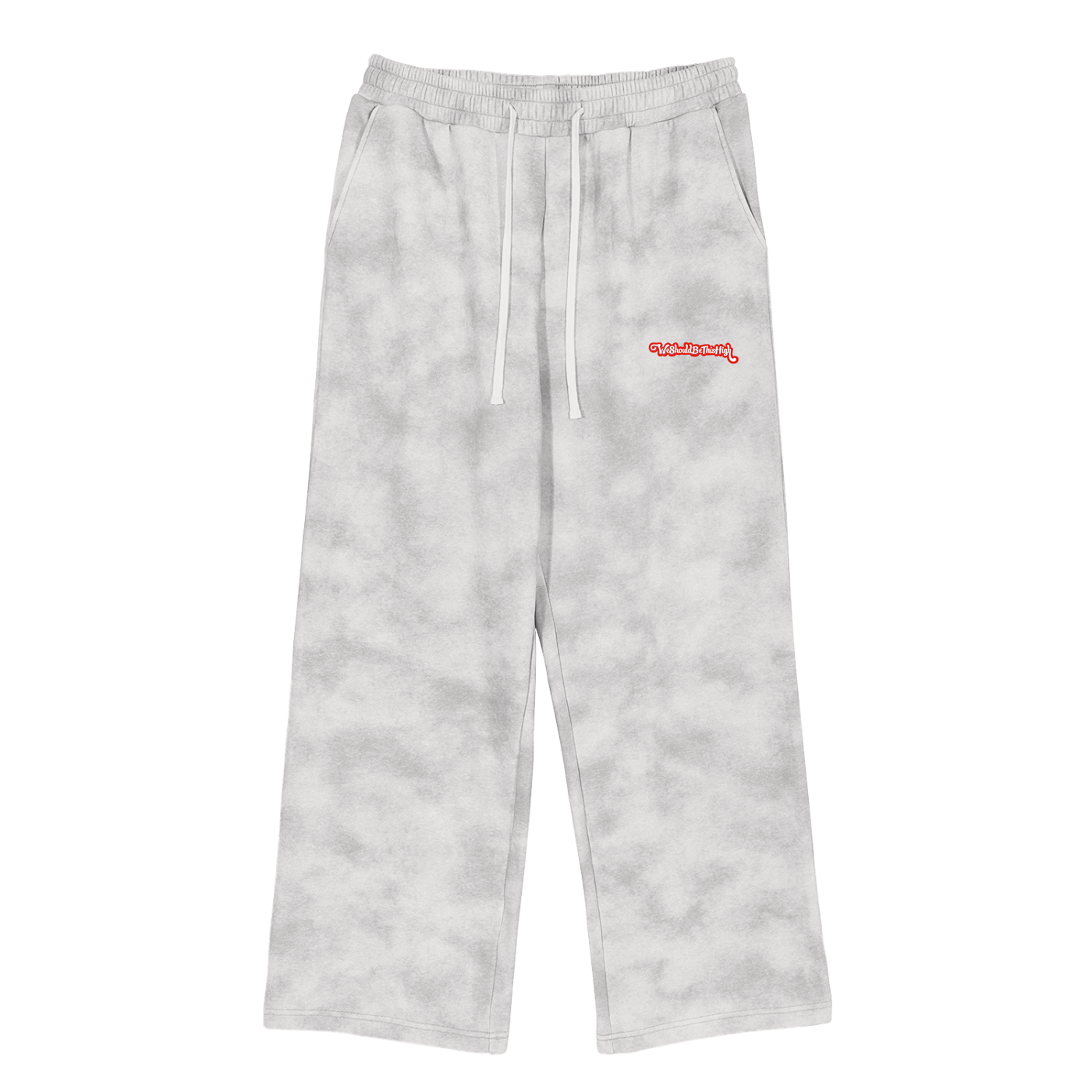 WeShouldBeThisHigh - Red Logo Fleece Sweatpants
